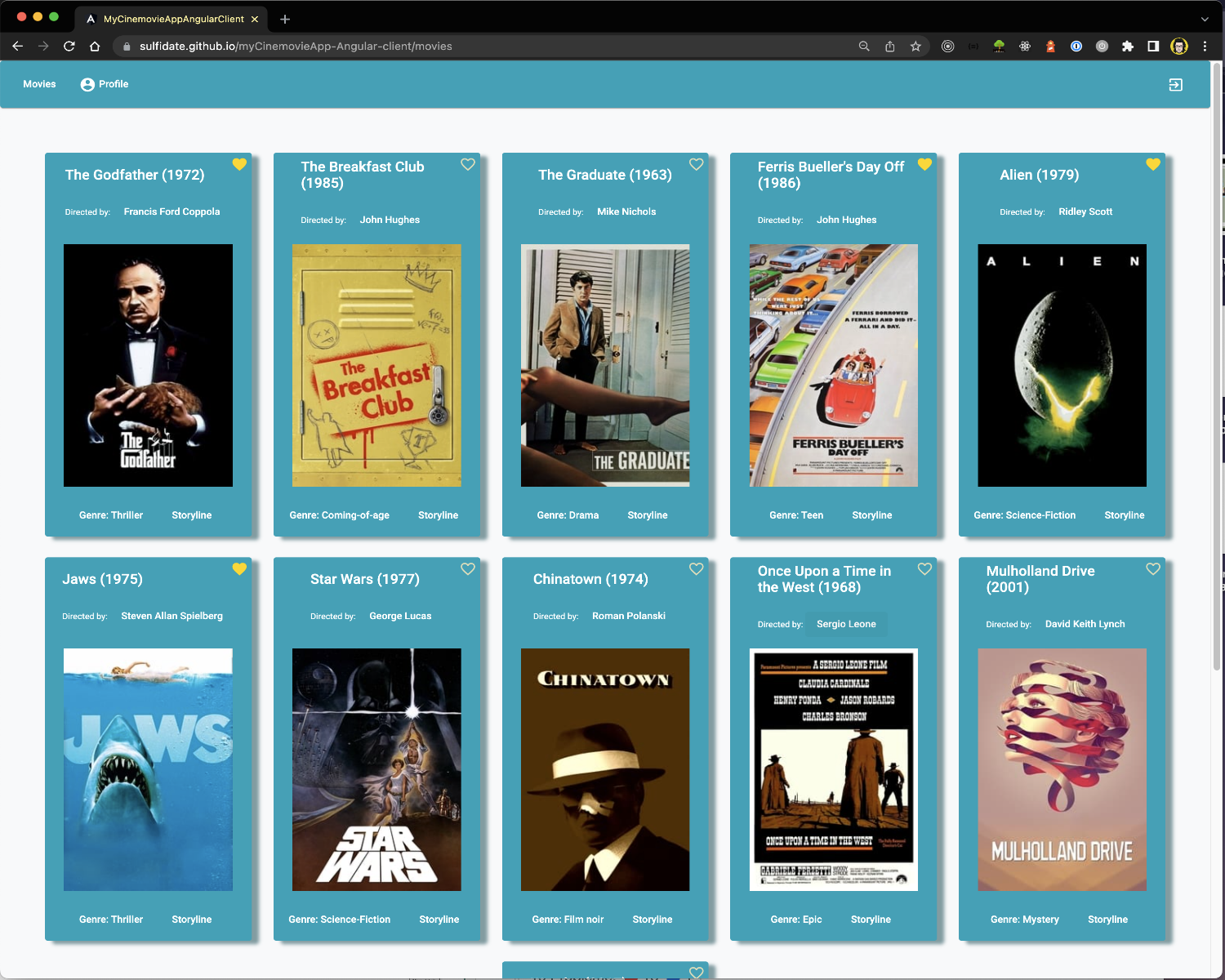 my Cinema Movie App Angular