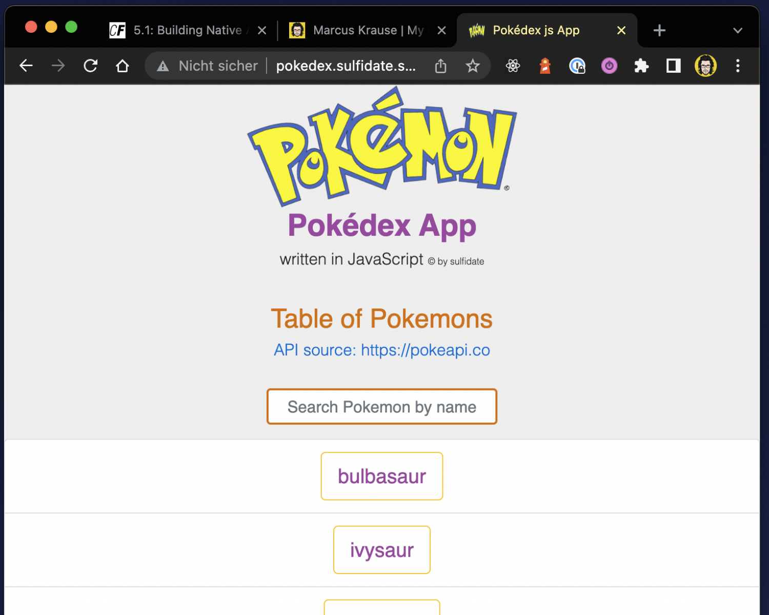 my Pokedex App